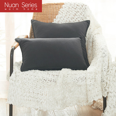 Obična jastučnica 45x45cm/30x50cm lanena navlaka za jastuk krem tamnoplava zelena s resama za uređenje doma krevet sofa kauč