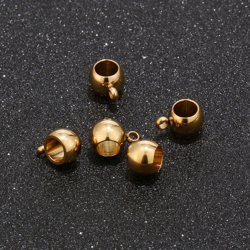 Rozsdamentes acél arany színű csatlakozók ékek gyöngyök illeszkednek az európai báj karkötő medálokhoz 8mm/6mm