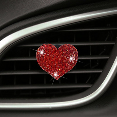 Mini Decorare mașină în formă de inimă Aromă interioară pentru mașină Difuzor de arome Priză automată Clip de parfum Bling Accesorii auto Fete