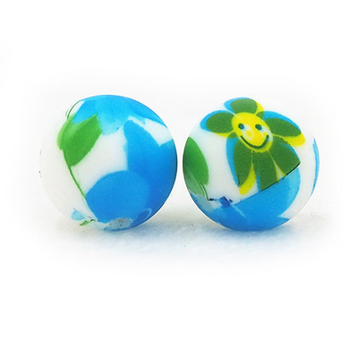 Chenkai 10 DB 15mm Shamrock Print szilikon gyöngyök baba kerek formájú gyöngyök fogzás BPA mentes barkácsolás érzékszervi rágójátékok kiegészítők