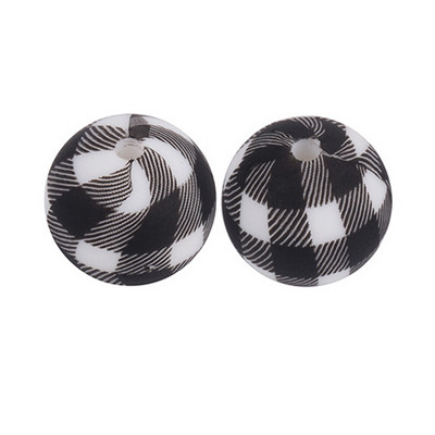 Chenkai 10 DB 15mm Shamrock Print szilikon gyöngyök baba kerek formájú gyöngyök fogzás BPA mentes barkácsolás érzékszervi rágójátékok kiegészítők