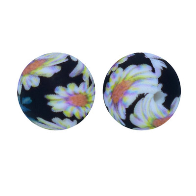 Chenkai 10 DB 15mm Shamrock Print szilikon gyöngyök baba kerek formájú gyöngyök fogzás BPA mentes barkácsolás érzékszervi rágójátékok kiegészítők