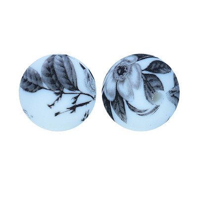 Chenkai 10 DB 15mm Shamrock Print szilikon gyöngyök baba kerek formájú gyöngyök fogzás BPA mentes barkácsolás érzékszervi rágójátékok kiegészítők
