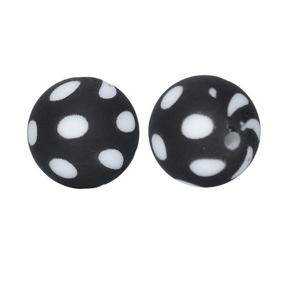 Chenkai 10 DB 15mm Shamrock Print szilikon gyöngyök baba kerek formájú gyöngyök fogzás BPA mentes barkácsolás érzékszervi rágójátékok kiegészítők