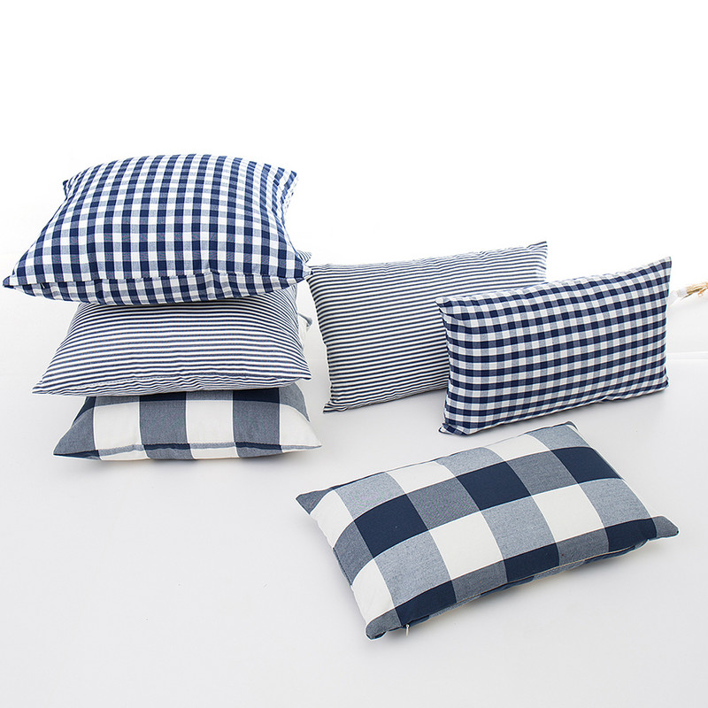 45x45/30x50cm Karirane prugaste jastučnice za kauč, fotelju, ukrasne poliesterske pamučne jastučnice, tamnoplava jastučnica