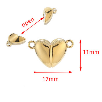 2 бр. Златни кръгли магнитни закопчалки от неръждаема стомана, 8 мм закопчалка за мъниста, преобразувателна катарама за гривна, колие, бижута Консумативи за правене на направи си сам