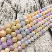 Prirodno svjetlo, šareni žadni kamen, okrugle labave perle za izradu nakita 6 8 10 mm DIY narukvica, ogrlica 15 inča, veleprodaja