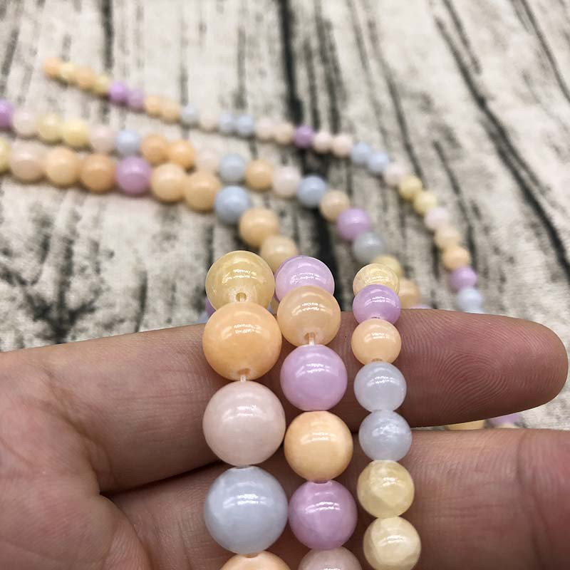 Prirodno svjetlo, šareni žadni kamen, okrugle labave perle za izradu nakita 6 8 10 mm DIY narukvica, ogrlica 15 inča, veleprodaja