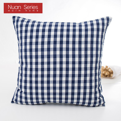 Karirano prugasto poliestersko pamučno platno jastučnica jastučnica tamnoplava fotelja kauč kućni dekor jastučnica 45x45/30x50cm