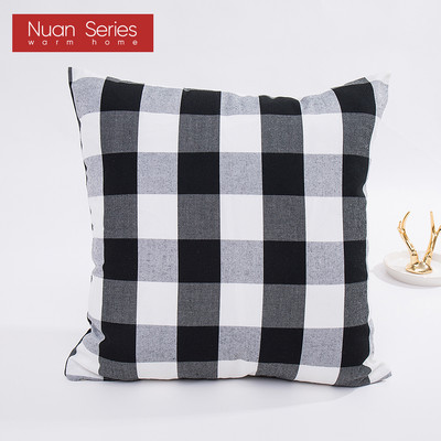 Karirano prugasto poliestersko pamučno platno jastučnica jastučnica tamnoplava fotelja kauč kućni dekor jastučnica 45x45/30x50cm