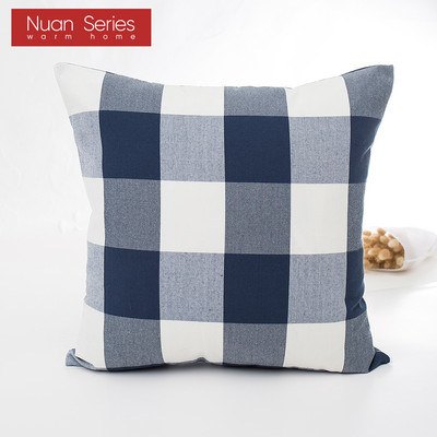 Karirano prugasto poliestersko pamučno platno jastučnica jastučnica tamnoplava fotelja kauč kućni dekor jastučnica 45x45/30x50cm