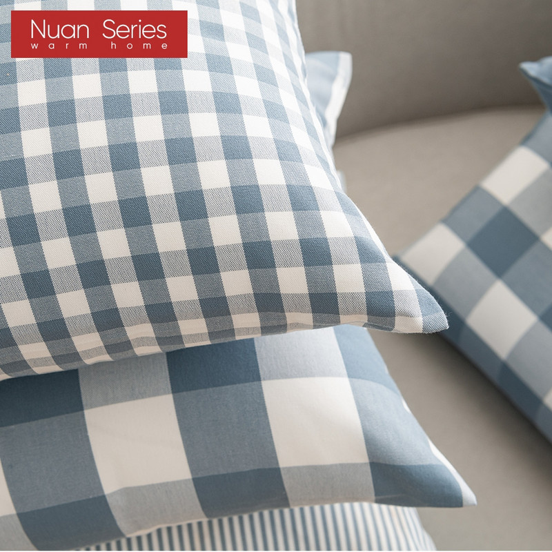 Karirano prugasto poliestersko pamučno platno jastučnica jastučnica tamnoplava fotelja kauč kućni dekor jastučnica 45x45/30x50cm
