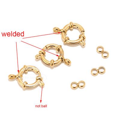 3 kom zlatne okrugle opružne kopče od nehrđajućeg čelika za narukvicu, ogrlicu. Uradi sam izrada nakita s 8 konektora