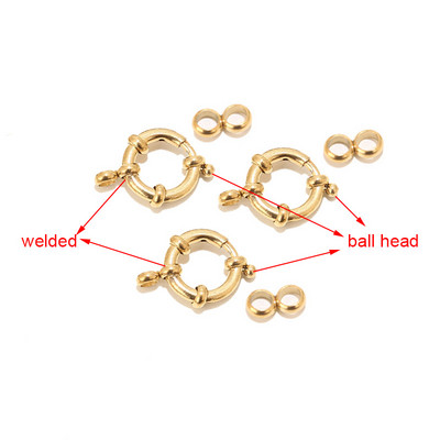 3 kom zlatne okrugle opružne kopče od nehrđajućeg čelika za narukvicu, ogrlicu. Uradi sam izrada nakita s 8 konektora