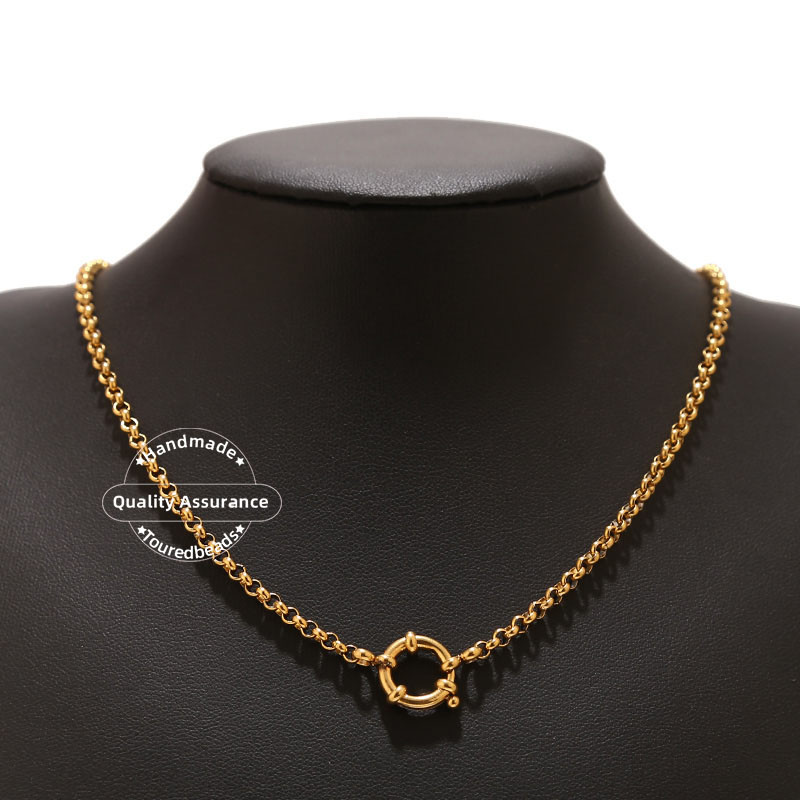 3 kom zlatne okrugle opružne kopče od nehrđajućeg čelika za narukvicu, ogrlicu. Uradi sam izrada nakita s 8 konektora