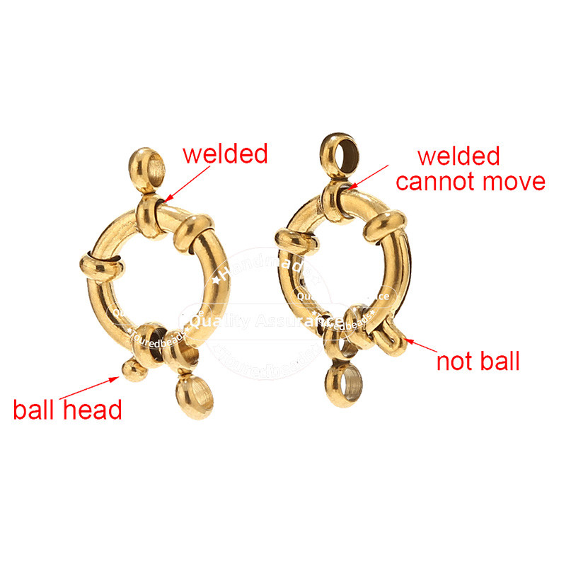 3 kom zlatne okrugle opružne kopče od nehrđajućeg čelika za narukvicu, ogrlicu. Uradi sam izrada nakita s 8 konektora