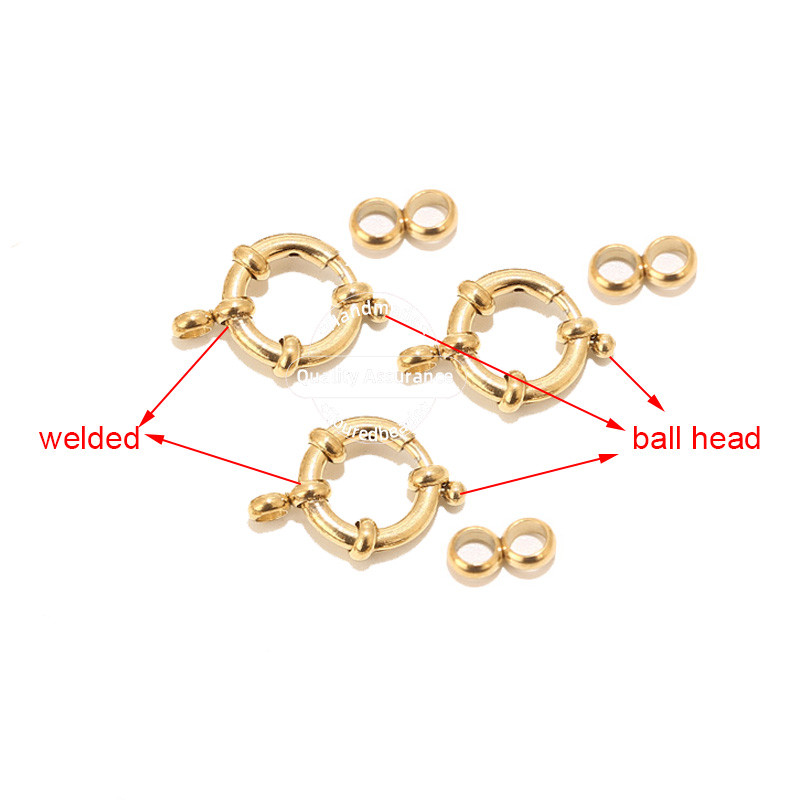 3 kom zlatne okrugle opružne kopče od nehrđajućeg čelika za narukvicu, ogrlicu. Uradi sam izrada nakita s 8 konektora