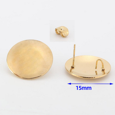 40 komada zlatnih nalaza za nakit od nehrđajućeg čelika 15/16 mm okrugli štapići za naušnice s omčom