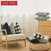 Karirano prugasto poliestersko pamučno platno jastučnica jastučnica crna stolica kauč kućni dekor jastučnica 45x45/30x50cm