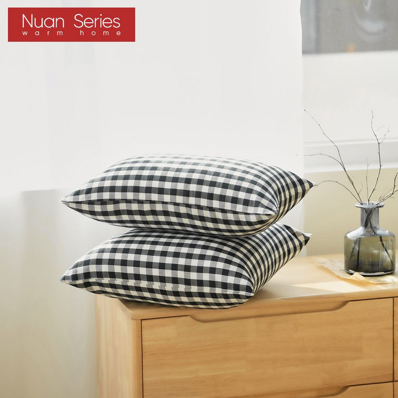Karirano prugasto poliestersko pamučno platno jastučnica jastučnica crna stolica kauč kućni dekor jastučnica 45x45/30x50cm