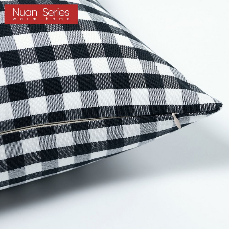 Karirano prugasto poliestersko pamučno platno jastučnica jastučnica crna stolica kauč kućni dekor jastučnica 45x45/30x50cm