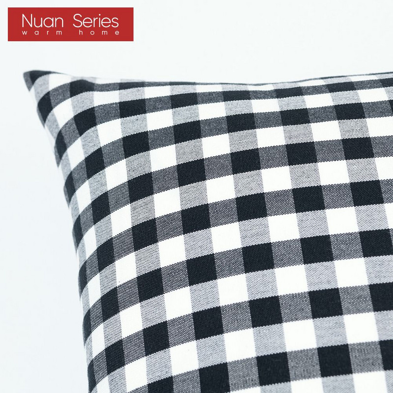 Karirano prugasto poliestersko pamučno platno jastučnica jastučnica crna stolica kauč kućni dekor jastučnica 45x45/30x50cm