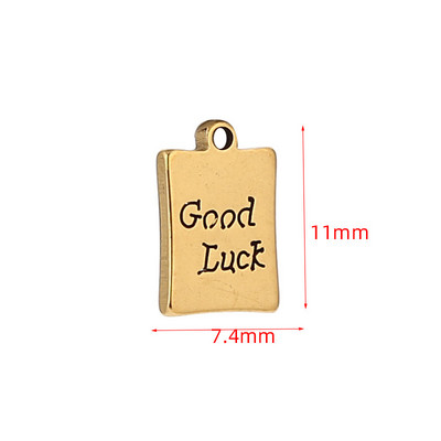 20 komada pravokutnika od nehrđajućeg čelika za sreću za DIY žene muškarce ogrlice narukvice izrada nakita