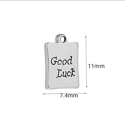 20 komada pravokutnika od nehrđajućeg čelika za sreću za DIY žene muškarce ogrlice narukvice izrada nakita