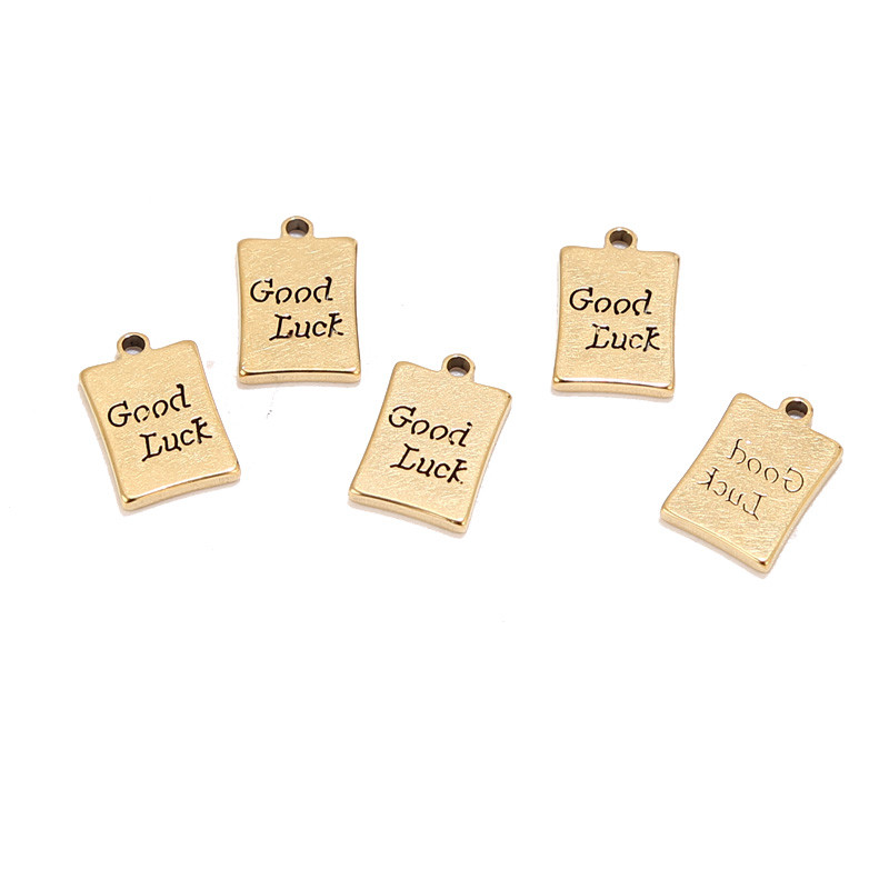 20 komada pravokutnika od nehrđajućeg čelika za sreću za DIY žene muškarce ogrlice narukvice izrada nakita