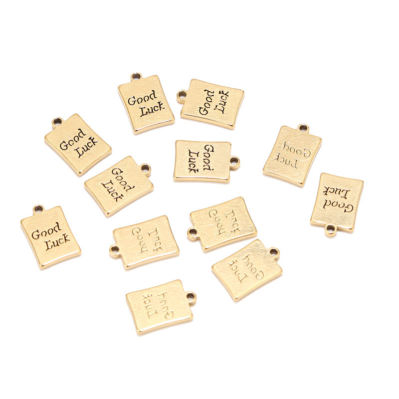 20 komada pravokutnika od nehrđajućeg čelika za sreću za DIY žene muškarce ogrlice narukvice izrada nakita