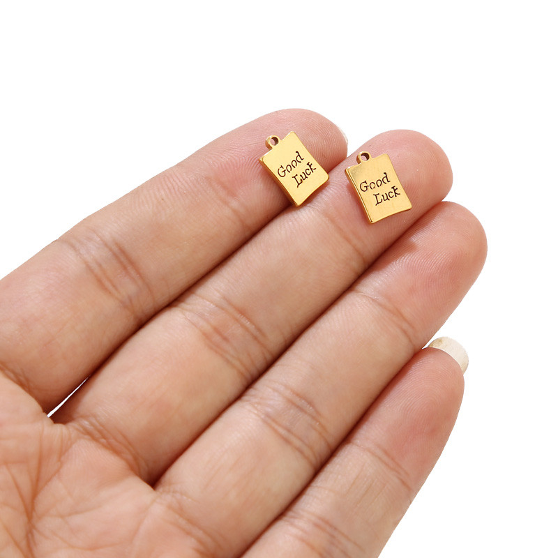 20 komada pravokutnika od nehrđajućeg čelika za sreću za DIY žene muškarce ogrlice narukvice izrada nakita