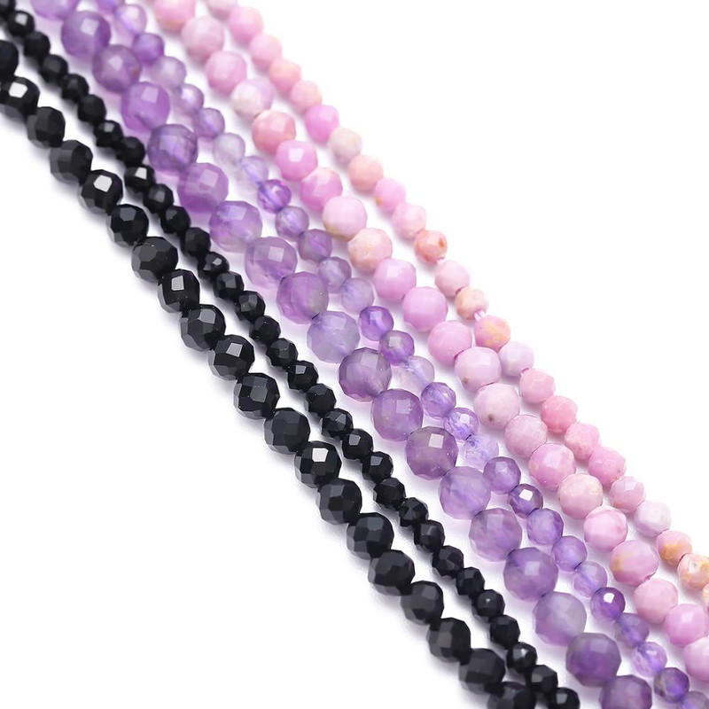 2mm 3mm 4mm slīpētas dabīgā akmens krelles kristāla rozā kvarca dārgakmeņu apaļas krelles rotaslietām pērlīšu izgatavošanai, DIY rokassprādzes kaklarota