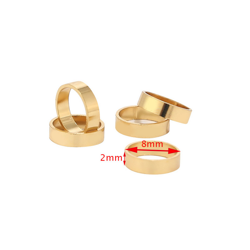 20 komada zlatne boje od nehrđajućeg čelika 8 mm dijelovi nakita Nalazi zatvorenog kruga Preskočni prsten za izradu nakita