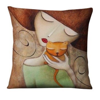 Μοντέρνα ψηφιακή εμπριμέ μαξιλαροθήκη Big Eye Girls Cushions Διακόσμηση σπιτιού Μαξιλάρια για καναπέ Almofadas Decorativas Para Καναπές 17 ιντσών