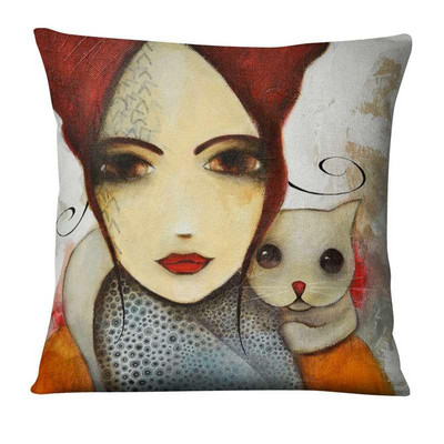 Moderna digitalno ispisana jastučnica Big Eye Girls Jastuci Home Decor Sofa Navlakasti jastuci Almofadas Decorativas Para Sofa 17 inča
