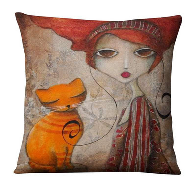 Moderna digitalno ispisana jastučnica Big Eye Girls Jastuci Home Decor Sofa Navlakasti jastuci Almofadas Decorativas Para Sofa 17 inča