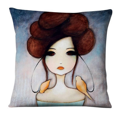 Moderna digitalno ispisana jastučnica Big Eye Girls Jastuci Home Decor Sofa Navlakasti jastuci Almofadas Decorativas Para Sofa 17 inča