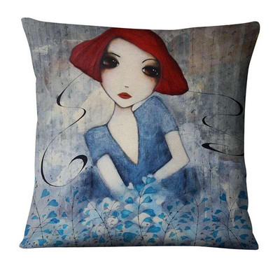 Moderna digitalno ispisana jastučnica Big Eye Girls Jastuci Home Decor Sofa Navlakasti jastuci Almofadas Decorativas Para Sofa 17 inča