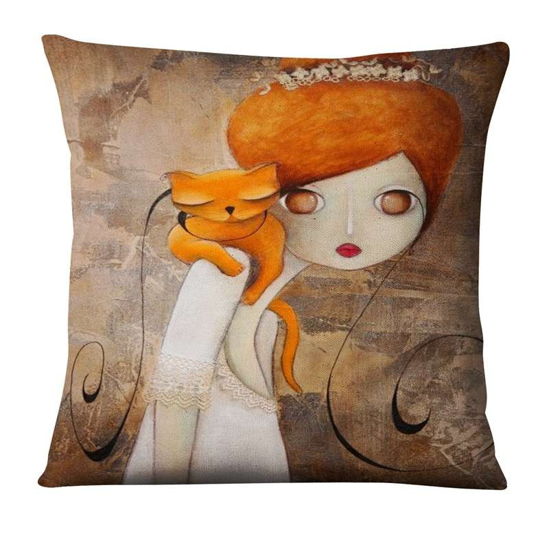 Moderna digitalno ispisana jastučnica Big Eye Girls Jastuci Home Decor Sofa Navlakasti jastuci Almofadas Decorativas Para Sofa 17 inča