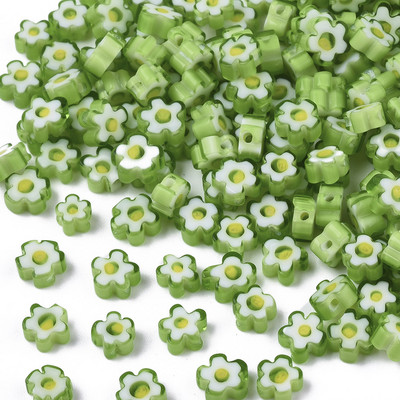 20gab Mini ziedu krelles Stikla starplikas Pērlītes Polimēru Stikla Pērlītes Juvelierizstrādājumu izgatavošanai DIY Rokassprādzes Gredzenu Auskaru Aksesuāri