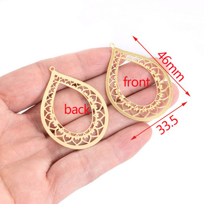 4 komada zlatnih filigranskih šarm konektora za privjeske od nehrđajućeg čelika za naušnice DIY izrada nakita