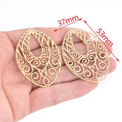 4 komada zlatnih filigranskih šarm konektora za privjeske od nehrđajućeg čelika za naušnice DIY izrada nakita