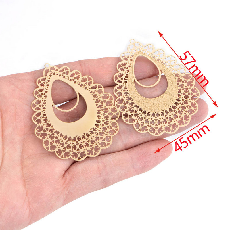 4 komada zlatnih filigranskih šarm konektora za privjeske od nehrđajućeg čelika za naušnice DIY izrada nakita