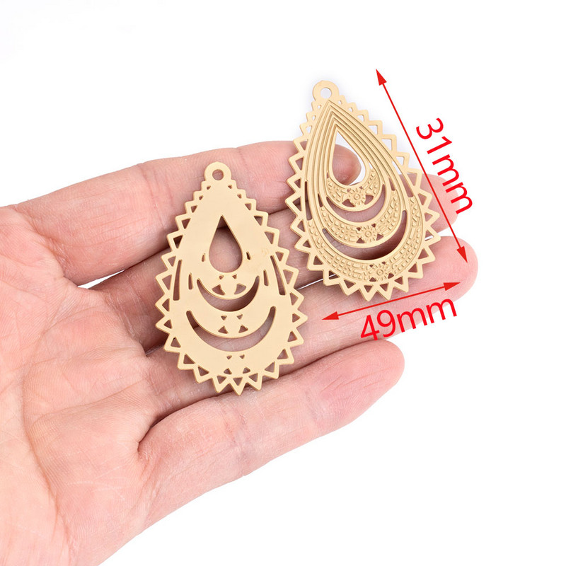 4 komada zlatnih filigranskih šarm konektora za privjeske od nehrđajućeg čelika za naušnice DIY izrada nakita
