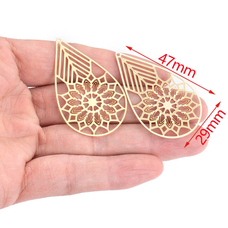 4 komada zlatnih filigranskih šarm konektora za privjeske od nehrđajućeg čelika za naušnice DIY izrada nakita