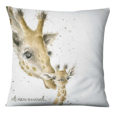 Slatke slike roditelj-dijete Životinje Jastučnica Jastučnica od lanenog platna Ukrasni jastuk Kućni dekor Kauč Jastučnica 17*17