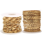 1 metar Zlatni ručni lanac od nehrđajućeg čelika za žene Narukvica Ogrlica Izrada nakita Šuplji i čvrsti