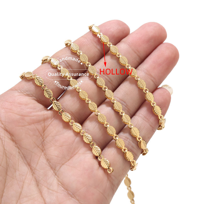 1 metar Zlatni ručni lanac od nehrđajućeg čelika za žene Narukvica Ogrlica Izrada nakita Šuplji i čvrsti