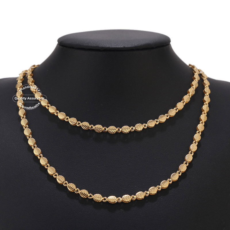 1 metar Zlatni ručni lanac od nehrđajućeg čelika za žene Narukvica Ogrlica Izrada nakita Šuplji i čvrsti