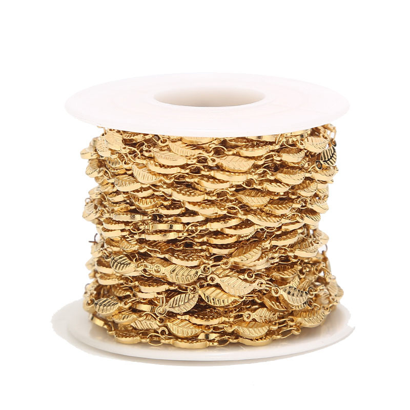 1 metar Zlatni ručni lanac od nehrđajućeg čelika za žene Narukvica Ogrlica Izrada nakita Šuplji i čvrsti